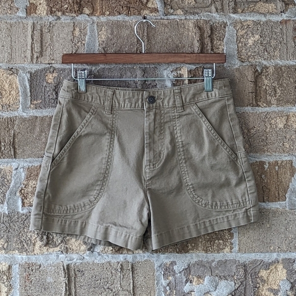 Patagonia Women's Stand-Up Short 3" Inseam Size 2 Khaki Tan Organic Cotton - Picture 1 of 10